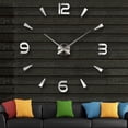 thumbnail image 2 of Billuyoard Reloj de pared 3D autoadhesivo analógico alimentado por elegante DIY funcionamiento silencioso hogar Oficina sala de estar relojes Decoración del hogar Plata Billuyoard HA067873-01, 2 of 5