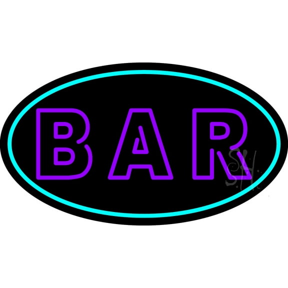 Purple Bar LED Neon Sign 13 x 24 - inches, Clear Edge Cut Acrylic Backing, with Dimmer - Bright and Premium built indoor LED Neon Sign for Bar decor.