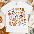thumbnail image 2 of Pumpkins Coffee and Lesson Plans Teacher T-Shirt, Cute Fall Classroom Graphic Tee, Cozy Autumn School Shirt, Comfort Colors Gift for Teachers - White, M, 2 of 5