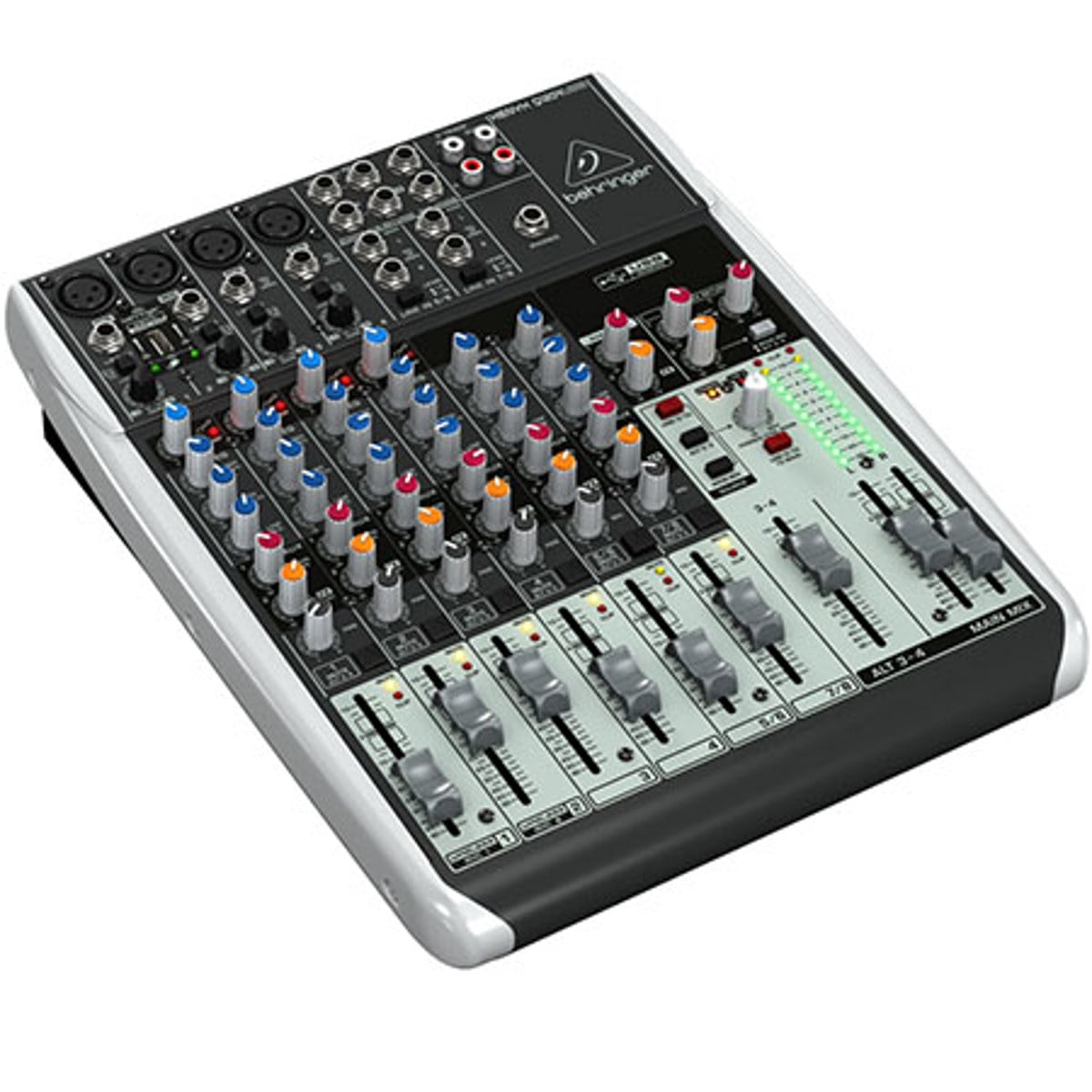 Behringer XENYX Q1204USB Premium 12-Input 2/2-Bus Mixer, Bundle with TAPH100 Headphones and 2x 50' XLR Microphone Cable