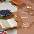 thumbnail image 2 of Sakura Notebook Ruled Pocket - Japanese-Inspired Lined Notebook for Effortless Writing - 140 GSM Paper - Built-In Pen Holder - 3.5 x 5.5" - Pine Needle, Deep Indigo & Mulberry - 3 Count, 2 of 7