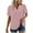 Pink, variant on Uaswgudfs Elegant Women's Short Sleeve V-Neck Blouse - Lightweight Lace Trim Casual Top for Spring/Summer Daily Wear