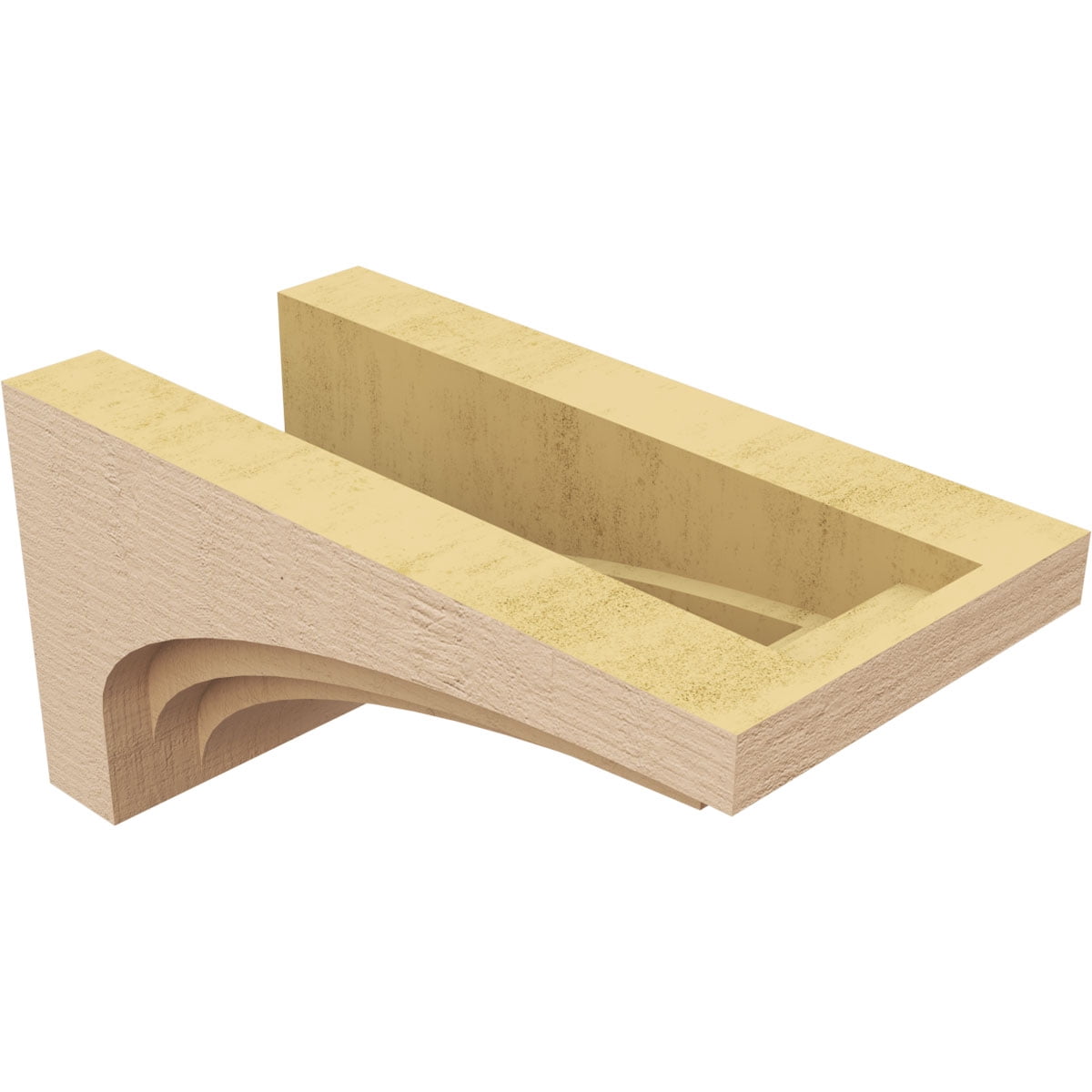 8"W x 16"D x 8"H Wide Rockford Rough Cedar Woodgrain TimberThane Corbel, Primed Tan