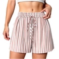 thumbnail image 4 of Admvng Womens Casual Striped Shorts Drawstring Waist Everyday Wear, 4 of 7