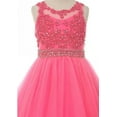 thumbnail image 2 of Big Girls Sleeveless Elegant Rhinestone Pearl Beaded Junior Bridesmaid Flower Girl Dress Blush 10 (C50C13), 2 of 5