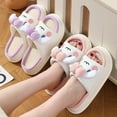 thumbnail image 6 of Evlmd Linen Slide Sandals, Cute Cartoon Animal Dog Shape House Slippers for Women Indoor Outdoor, Four Seasons Soft Open Toe Shoes, Pink, 6 of 7