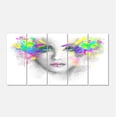 thumbnail image 2 of Gray Woman with Green Flowers - Abstract Portrait Canvas Print, 2 of 3