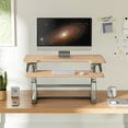 thumbnail image 6 of 32 Inch Standing Desk Converter, 12-Position Adjustable Height Computer Desk Converter, Ergonomic for Use in Home Offices and Computer Workstations，Light Wood, 6 of 7