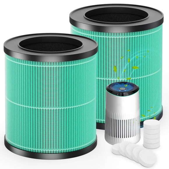SAKEGDY MR2566 Filtres de Remplacement, Compatibles avec MORENTO MR2566 Purificateur d'Air, Version Squames d'Animaux (Lot de 2) - Combo 3-en-1 avec 10 Tampons Aromatiques