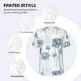 thumbnail image 4 of Balery Pale Blue Lotus Flowers Baseball Jersey for Men Casual Button Down Shirts Short Sleeve Active Team Sports Uniform-4X-Large, 4 of 9