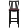 thumbnail image 6 of Flash Furniture HERCULES Series Black School House Back Metal Restaurant Barstool - Burgundy Vinyl Seat, 6 of 7