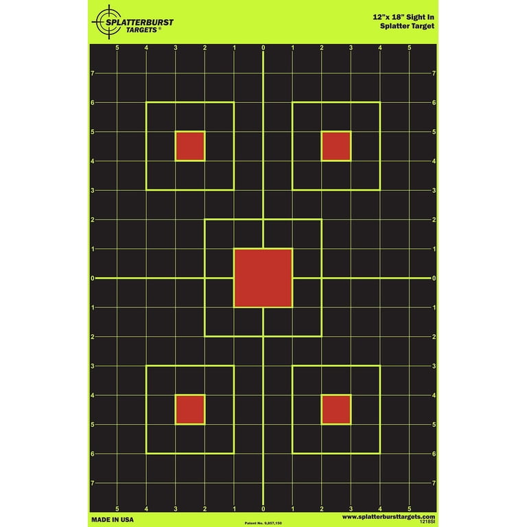12x18 Splatter Targets - Bright White Impact Marks, Heavy 10pt Cardstock, For Shooting Range