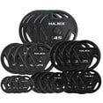 thumbnail image 1 of HAJEX Standard Tri Grip Cast Iron Weight Plates Set 1 inch - 490LB Set - (2.5LB, 5LB, 10LB, 25LB, 35, & 45LB), 1 of 4