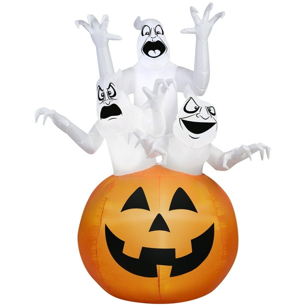 Airblown Inflatable 6' X 4' Ghost Trio Halloween Decoration Walmart