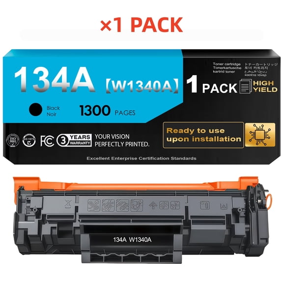 134A Black Toner Cartridges (with Chip) Compatible for 134A W1340A 134X W1340X Toner Cartridges Work with M209dw MFP M234dw M234sdw M209d Printer (1 Pack)