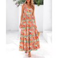 thumbnail image 3 of Vestido de verano DOWERME casual con volantes fruncidos en forma de A y floral, 3 of 9