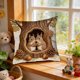 thumbnail image 4 of Uuiauoio Cute Animals Decorative Throw Pillow Cover , Animals Family Animals Outdoor Pillow Cases Square Standard Cushion Cover for Sofa Couch Bed Car 17.72x17.72 inch, 4 of 6
