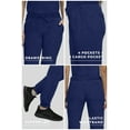thumbnail image 4 of Women’s Scrubs Set - 2 Pocket Crossover Scrub Top with 5 Pocket Joggers Pant Set 110210 (Size S, Color Navy) from STAT MEDICAL WEAR - Small,Navy, 4 of 7