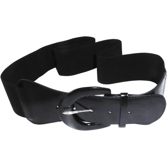 FunFash Funfash Plus Size Women Cinch Black Patent Leather Stretch