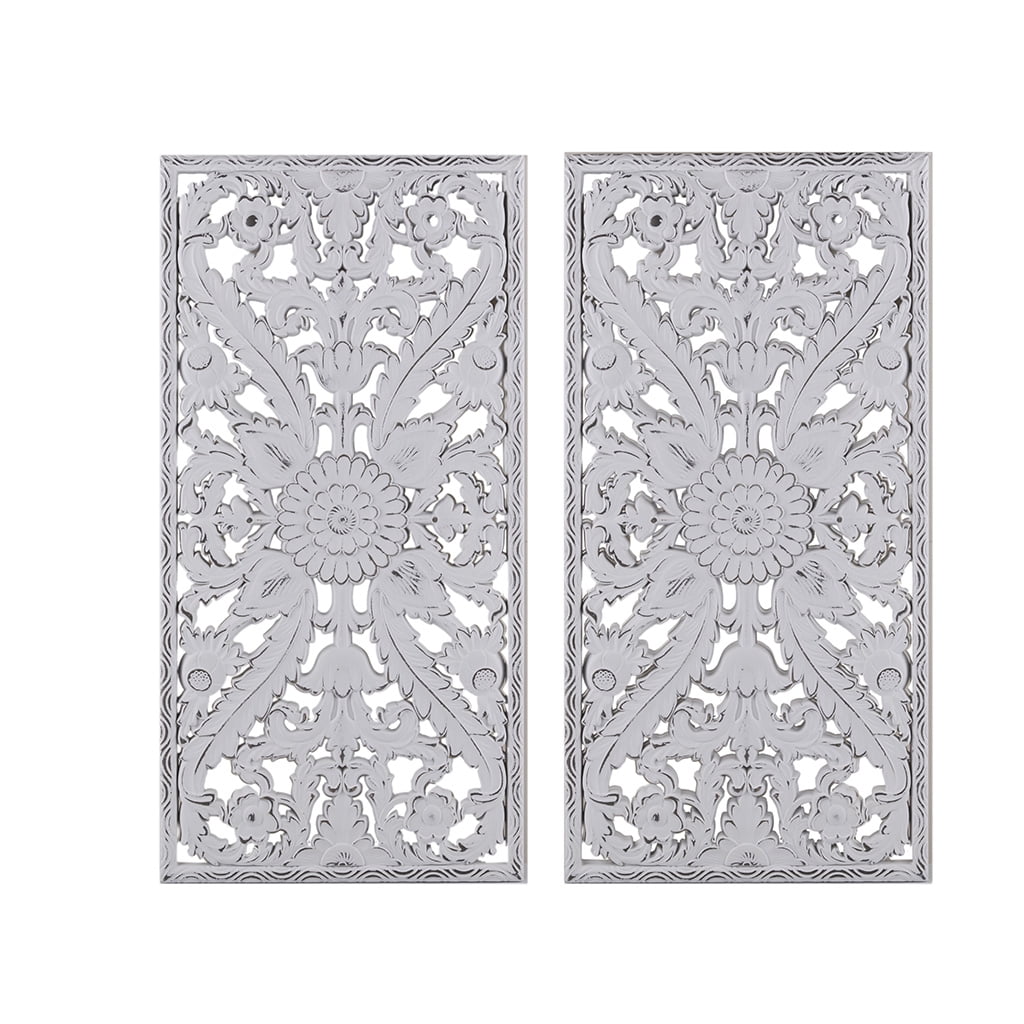 MAYEERTY 2-Piece Carved Wood Wall Decor Set