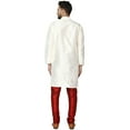 thumbnail image 4 of SKAVIJ Men's Art Silk Kurta Pajama Set Indian Traditional Wear Dress Off-White M, 4 of 6