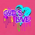thumbnail image 2 of Wild Bobby, Graffiti Art God's Love, Inspirational/Christian, Women Slim Fit Junior Tee, Raspberry, Small, 2 of 4
