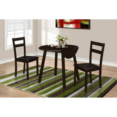 Dining Set - 3 Piece Set / Cappuccino Drop Leaf Table - Walmart.com Dining Set - 3 Piece Set / Cappuccino Drop Leaf Table - Walmart.com