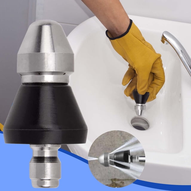 pstuiky Boquilla de desagüe para lavadora de 1/4 de pulgada, rociador de limpieza, accesorios para desatascar tuberías