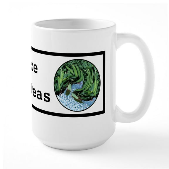 CafePress - Visualize Whirled Peas Large Mug - 15 oz Ceramic Large White Novelty Mug