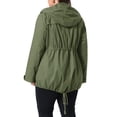 thumbnail image 3 of Agnes Orinda Women's Plus Size Hooded Anorak Jacket Utility Parka Zip Snap Drawstring Waist Windbreaker Coat with Pockets L Army Green, 3 of 6