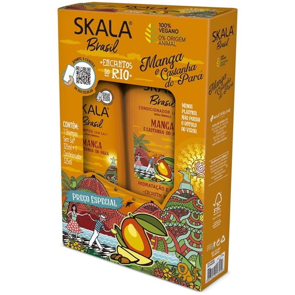 Skala Brasil Mango and Brazil Nut - Kit Shampoo 325ml(10.98 oz)   Conditioner 325ml(10.98 oz)