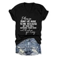 thumbnail image 2 of Bovemsi Funny Shirt Women Please Don'T Be Rude To Me Graphic V Neck T Shirt Sarcastic Short Sleeve Tee Humor Mom Summer Tops, Black Women's Summer Short Sleeve T-Shirts, L, 2 of 8
