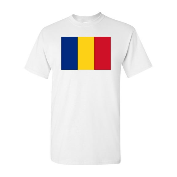 Romania Country Flag Adult DT T-Shirt Tee