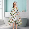 thumbnail image 6 of Cartoon Tractors Windmills Light Gray Pattern Hooded Bath Towel，60"x35" for Ages 3 To 12 Kids, Quick Dry Lightweight Soft Microfiber Hood Beach Towel Cover Up for Kids, 6 of 7