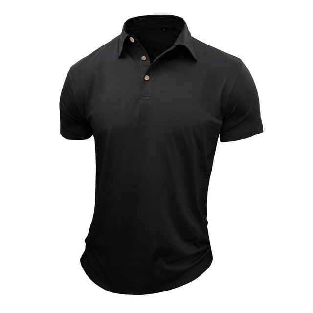 pstuiky camisetas de hombre, Camiseta de manga corta para hombre, estilo informal, lisa, con cuello vuelto y botones camisetas de hombre m