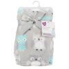 Parent's Choice Plush Baby Blanket, Gray Owl, 2 Pack