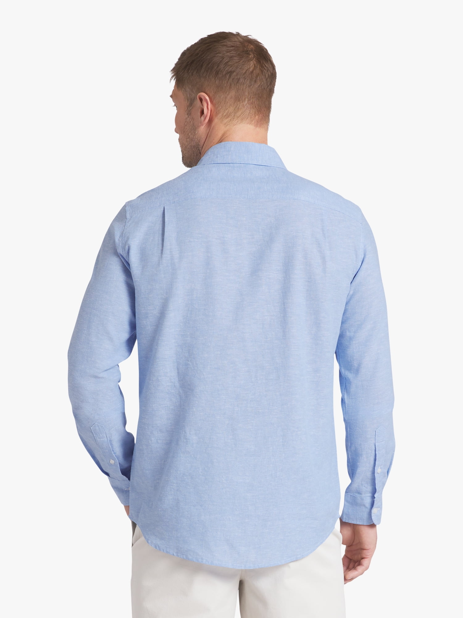 Chaps Men's & Big Men's Long Sleeve Linen Shirt, Sizes S-3XL