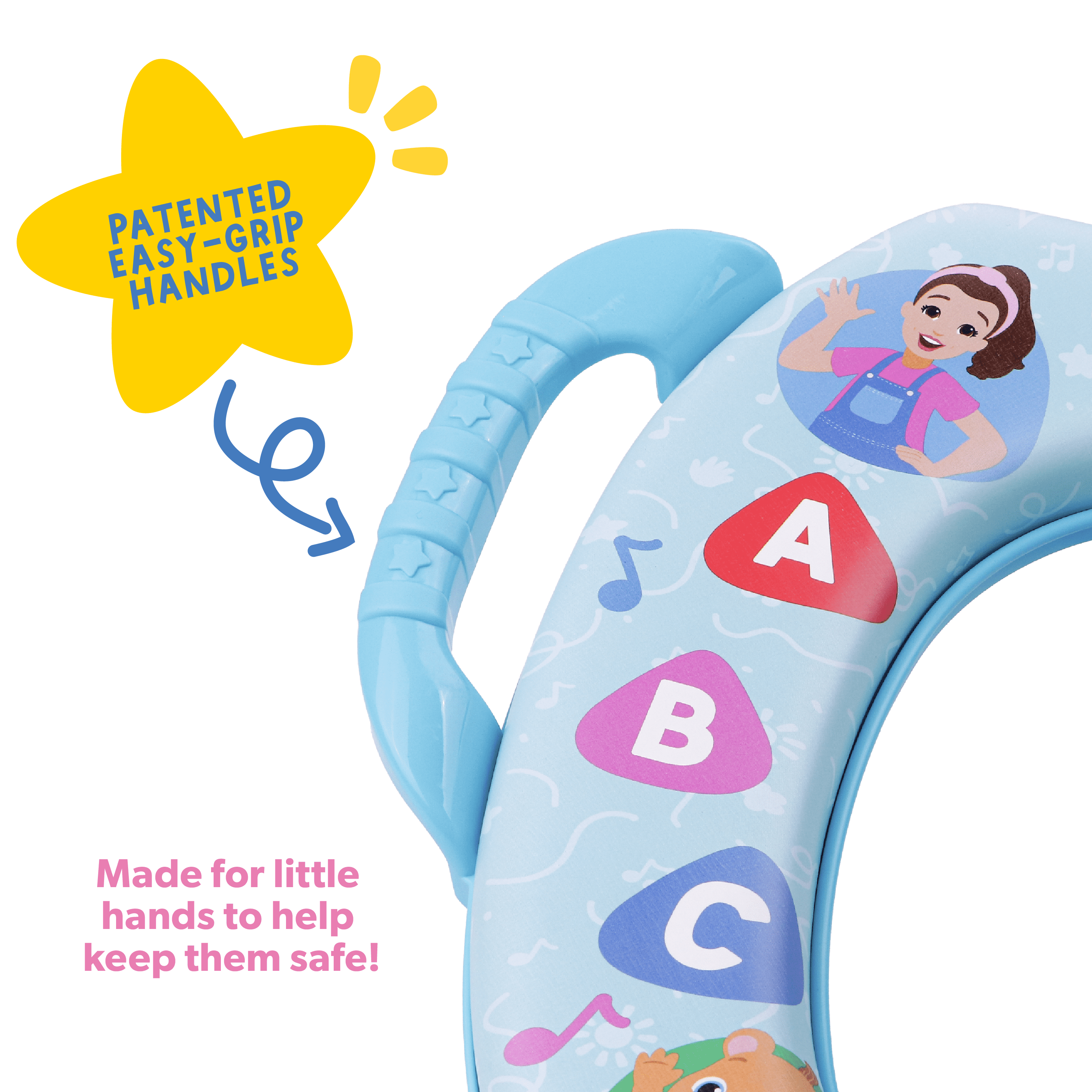 Ms Rachel Soft Potty Training Seat for Toddlers with Hanging Hook, Fits Standard Toilets