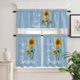 thumbnail image 2 of 3 Piece Kitchen Curtains and Valances Set Light Blue Sunshine Sunflower Cafe Curtains 24 Inch Length Pastoral Bees Farmhouse Floral Valance & Tier Curtain for Living Room Bedroom 54"x18"+27"x24"*2, 2 of 6