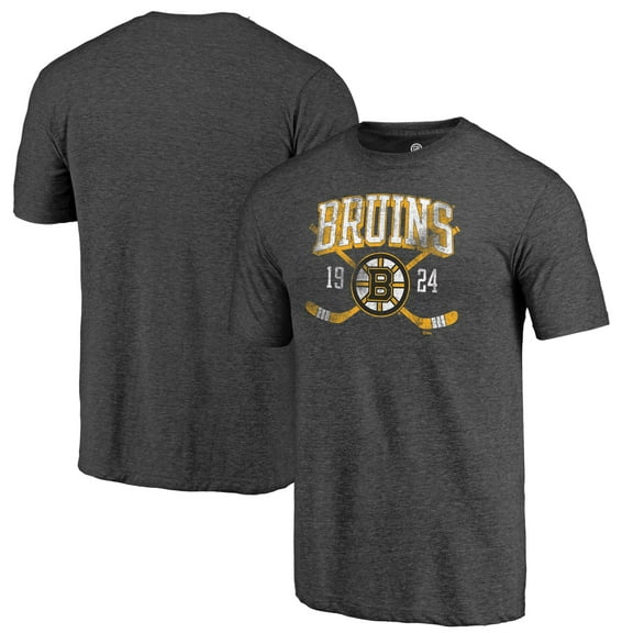 Men's Charcoal Boston Bruins Line Shift Tri-Blend T-Shirt