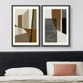 thumbnail image 3 of IDEA4WALL Framed Canvas Print Wall Art Set of 2 Mid-Century Retro Polygon Collage Geometric Abstract Modern Art Decor Colorful Contemporary Artwork for Bedroom, Office - 24"x36"x2 Panels Black, 3 of 5