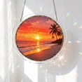 thumbnail image 5 of Yangka Summer Beach Sunset Acrylic Puzzle Suncatcher, Tropical Nature Scenery Stained Glass Effect Window Hanging, Patio Decor, 5 of 7