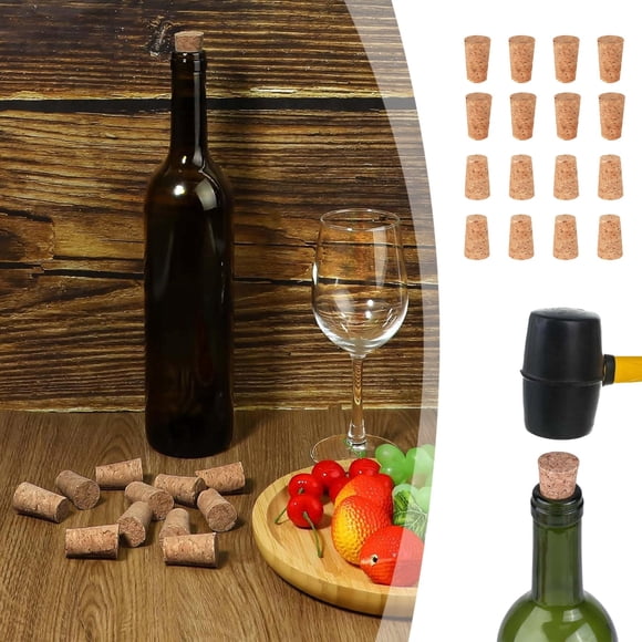 Stoppers for Home Brewing and Crafting - Durable Soft Wood Corks Tapered Wooden Bottle Seals Leakproof Replacement Corks for Making 16-Pack 067 x 091 x 098 Inches 16PCS