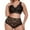 Black, variant on Betiyuaoe Pajamas Underwear for Women Plus Size V Neck High Waist Floral Lace Criss Cross Bra And Panty 2 Piece No Underwire Underwear Sets