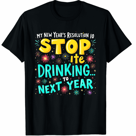 My New Year's Resolution Is To Stop Drinking Next New Year Graphic Tee T-Shirt for Men Women