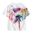 thumbnail image 6 of Girls T Shirts Letter Print Short Sleeve Oversized Leisure Crewneck Basic Tops Casual, 6 of 7