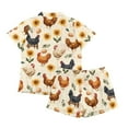 thumbnail image 5 of Garronmavis Funny Chicken Womens Pajama Set Soft Casual Sleepwear Shorts Set V Neck Pj Nightwear Button Down Short Sleeve Nightwear with Chest Pocket, 5 of 7