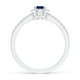 thumbnail image 2 of ANGARA Natural Oval Blue Sapphire Split Shank Halo Ring in 14K White Gold for Women (Size-6x4mm) | September Birthstone, Birthday, Anniversary, Jewelry Gift for Women | Natural Blue Sapphire Ring, 2 of 9