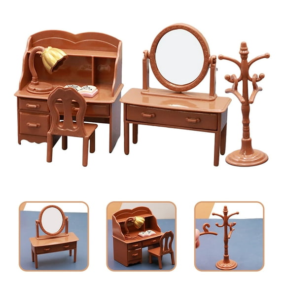 STRANDCHIC Mini Dollhouse Furniture Set, Realistic Plastic Collectible Accessories for Dollhouses and Miniature Displays