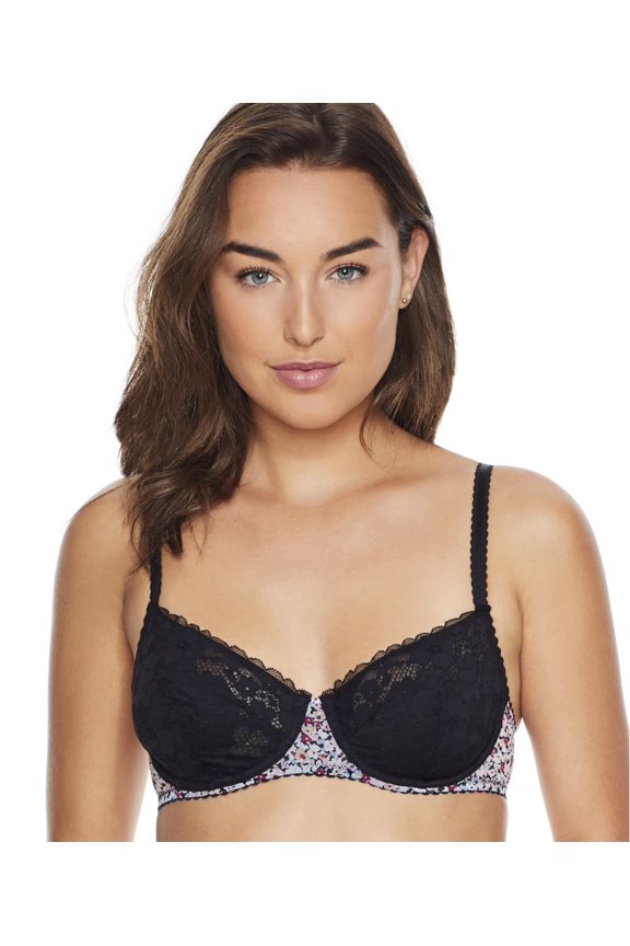 Midnight/Daisy Balconette Lace Underwire Bra, US 36C, UK 36C, NWOT